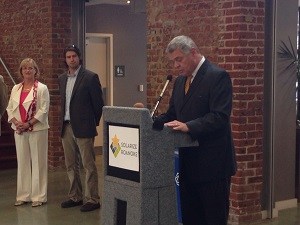 Mayor David Bowers gives details of the Solarize Roanoke program.