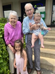 Ken & Jane Dreyer on 71st Anniversary, with 2 of their great-grandchildren (Photo-Harmony Chandler)
